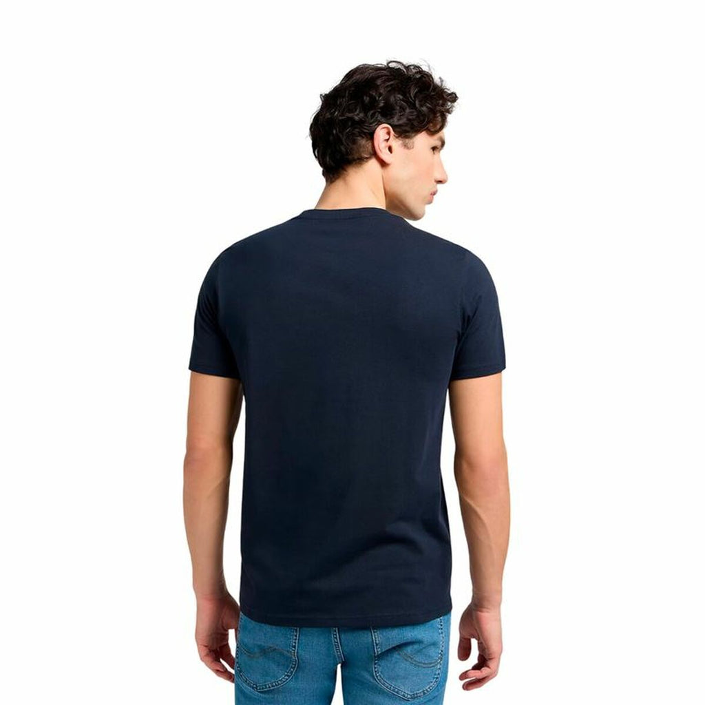 Men’s Short Sleeve T-Shirt Lee Wobbly Logo Tee Navy Blue-4