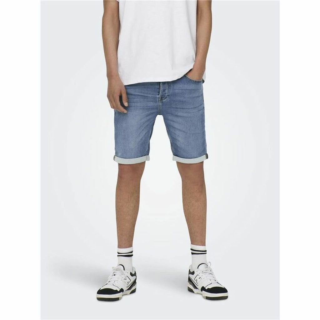 Men's Denim Shorts Only & Sons Onsply 8584 Blue Denim Blue-6