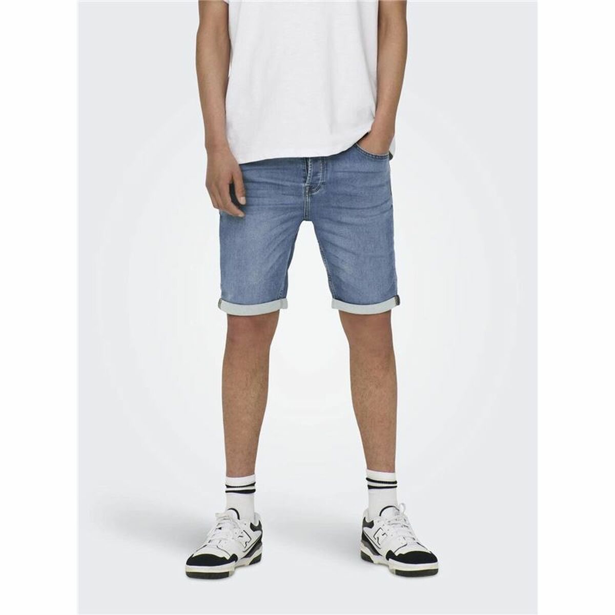 Men's Denim Shorts Only & Sons Onsply 8584 Blue Denim Blue-6