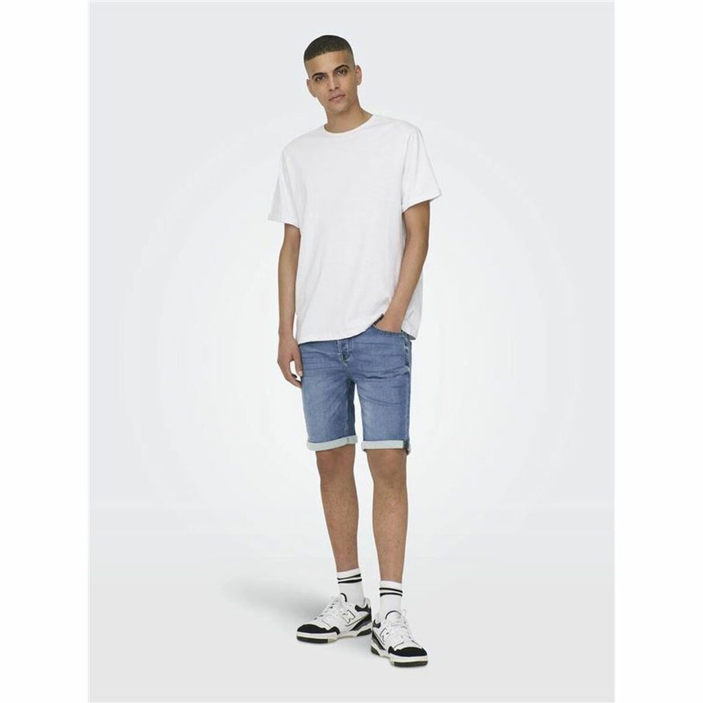 Men's Denim Shorts Only & Sons Onsply 8584 Blue Denim Blue-4