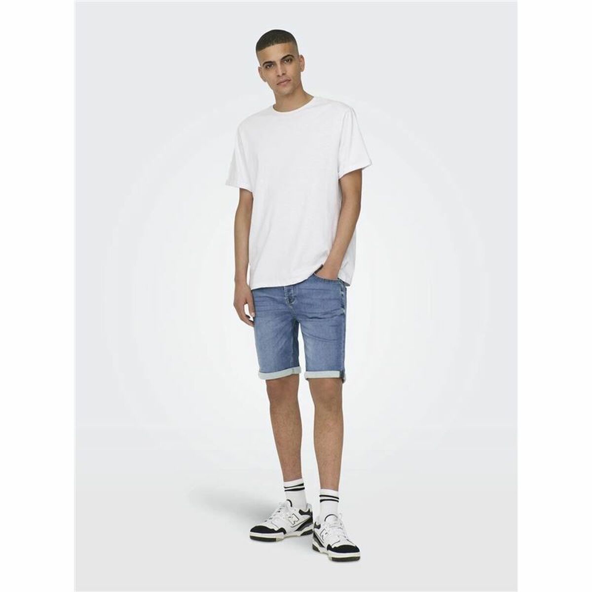Men's Denim Shorts Only & Sons Onsply 8584 Blue Denim Blue-4