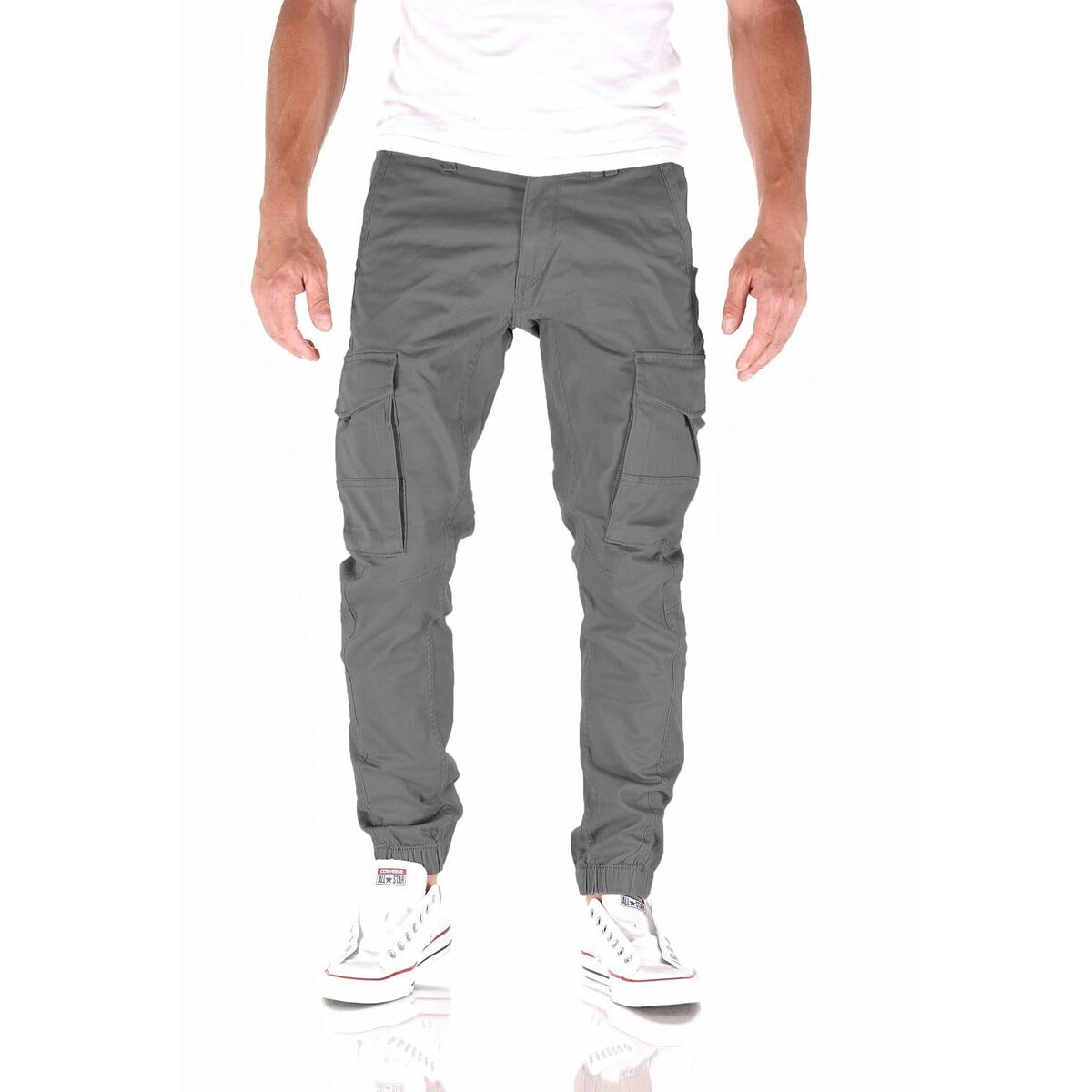 Trousers Jack & Jones JPSTPAUL JJFLAKE CARGO 12139912 Grey-14