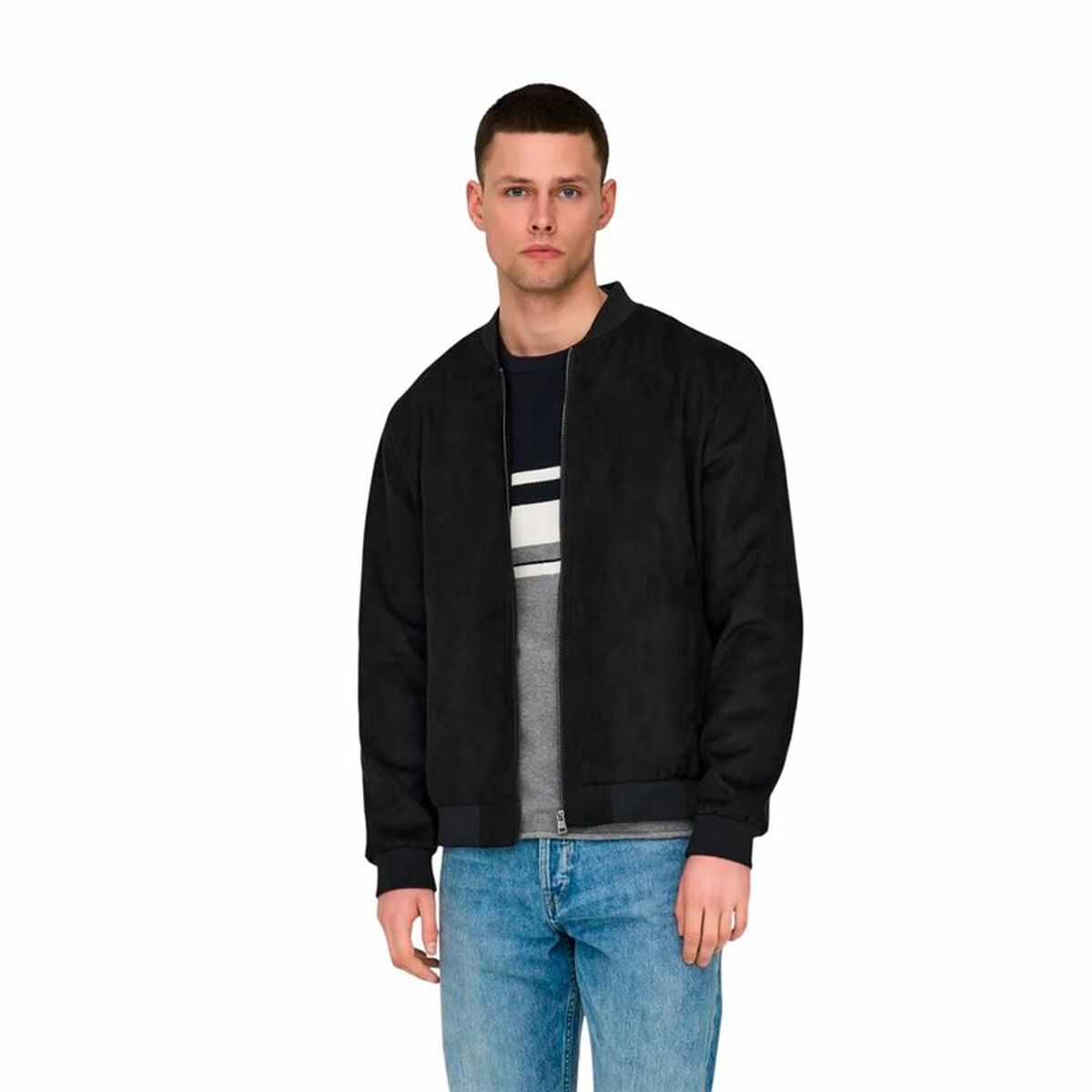 Men's Jacket Only & Sons Onslucas Fake Suede Bomber Otw-6