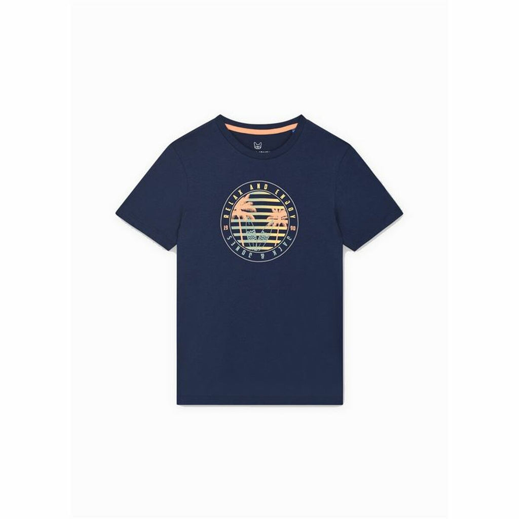 Child's Short Sleeve T-Shirt Jack & Jones Jjsummer Smu Vibe Tee Navy Blue-0