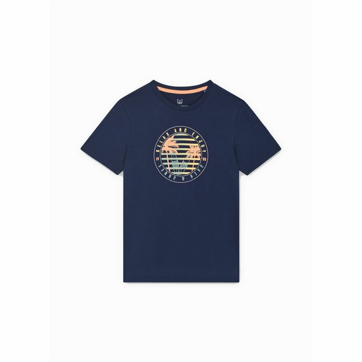 Child's Short Sleeve T-Shirt Jack & Jones Jjsummer Smu Vibe Tee Navy Blue-0