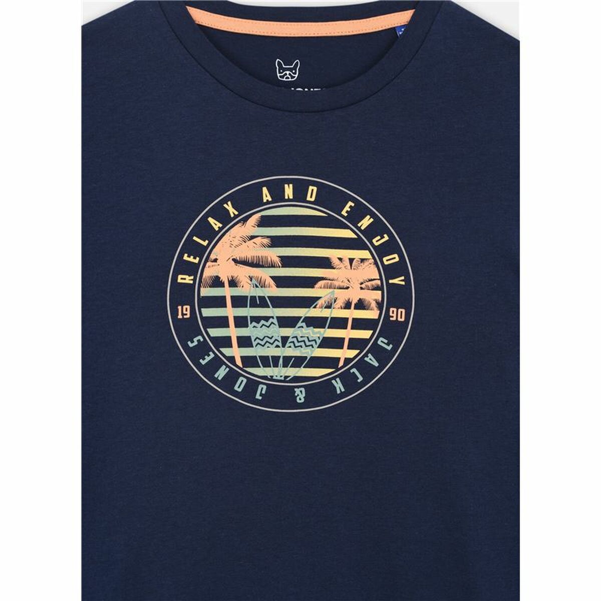 Child's Short Sleeve T-Shirt Jack & Jones Jjsummer Smu Vibe Tee Navy Blue-2