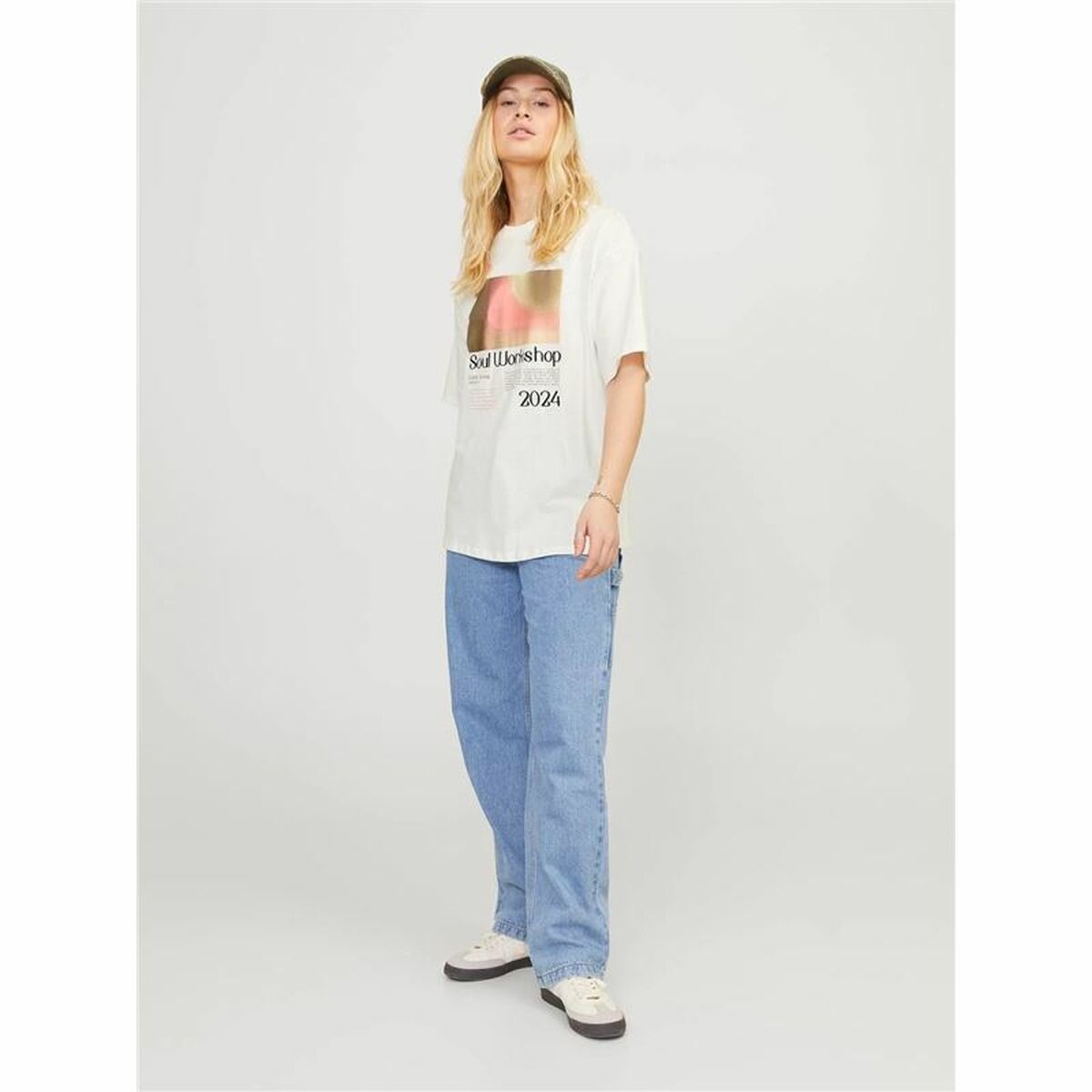 Women’s Short Sleeve T-Shirt Jack & Jones Jxpaige White-2