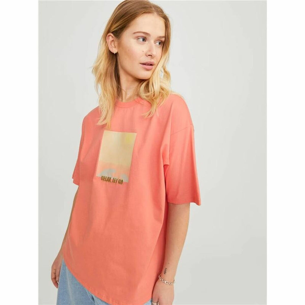 Women’s Short Sleeve T-Shirt Jack & Jones Jxpaige Orange-6