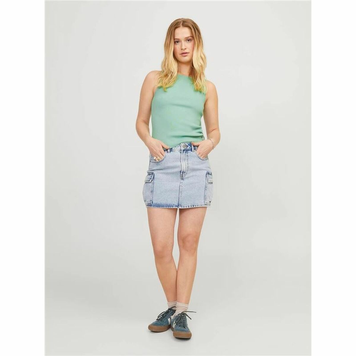 Tank Top Women Jack & Jones Jxdahlia Top Knit Green-4