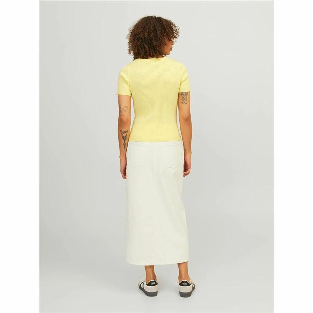 Women’s Short Sleeve T-Shirt Jxsky Ss Jack & Jones French Vanilla Yellow-2