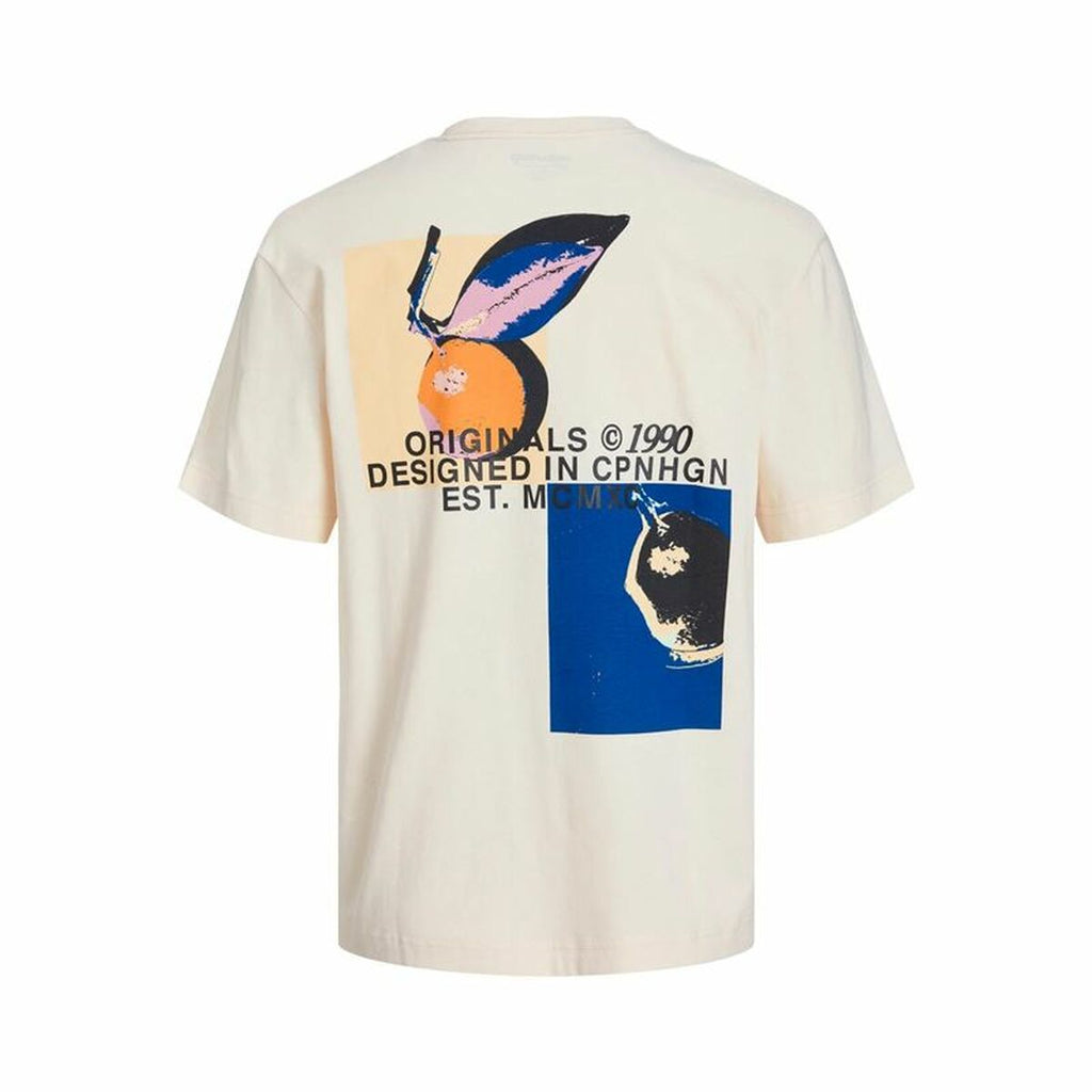 Child's Short Sleeve T-Shirt Jack & Jones tampa Back Beige-5