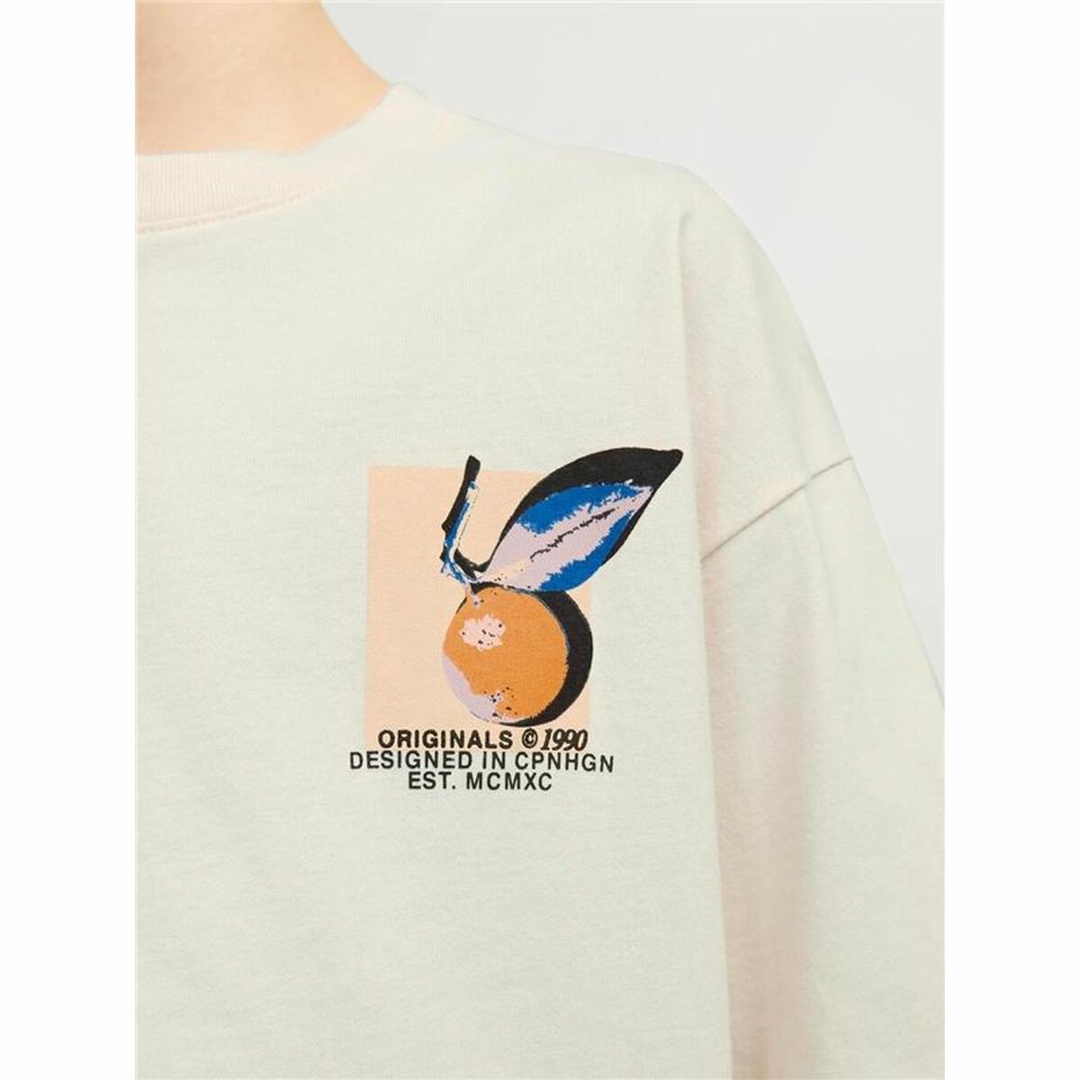 Child's Short Sleeve T-Shirt Jack & Jones tampa Back Beige-3