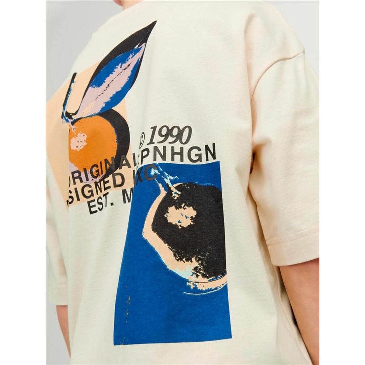 Child's Short Sleeve T-Shirt Jack & Jones tampa Back Beige-2