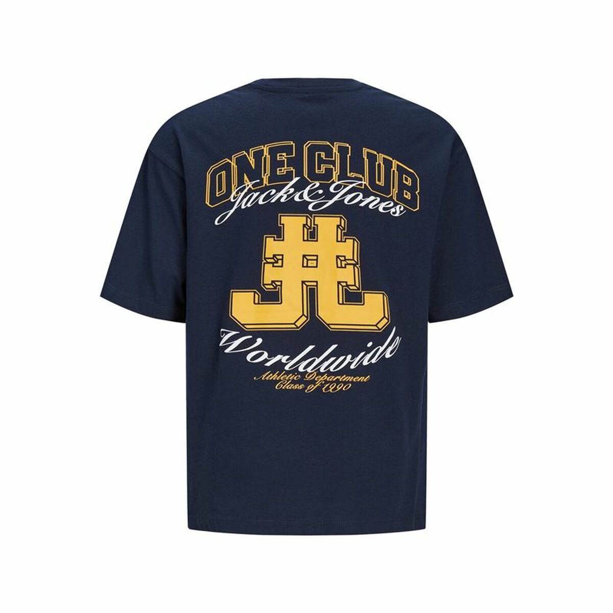 Child's Short Sleeve T-Shirt Jack & Jones Jorcole Back Print Navy Blue-6
