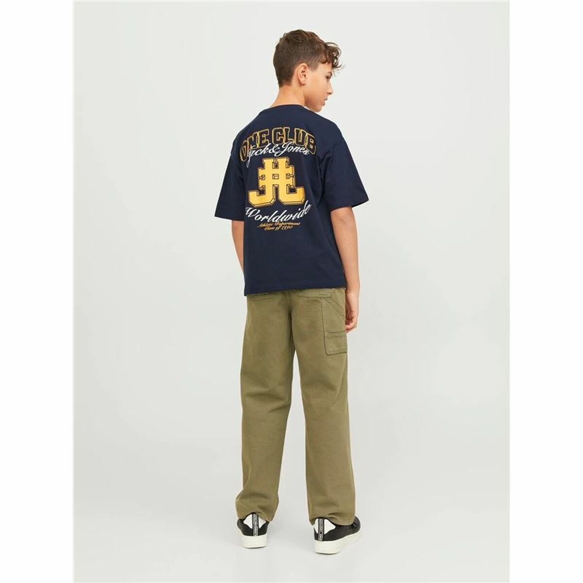 Child's Short Sleeve T-Shirt Jack & Jones Jorcole Back Print Navy Blue-2