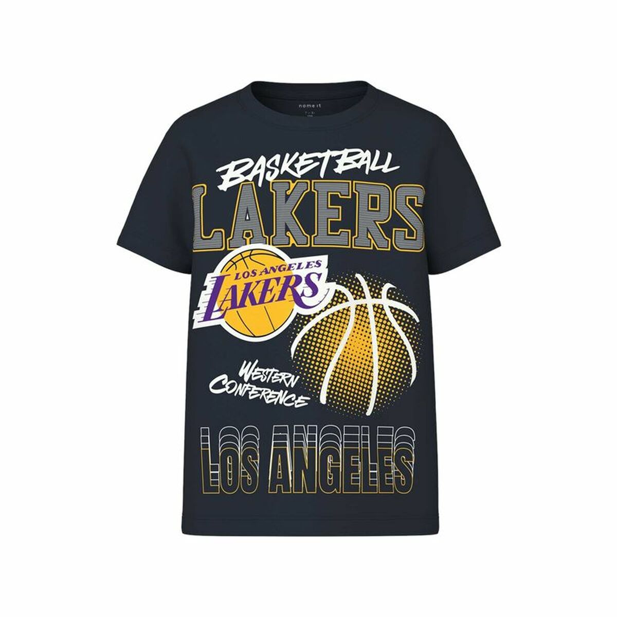 Child's Short Sleeve T-Shirt Name It mjyg Nba Box Ous Navy Blue-0