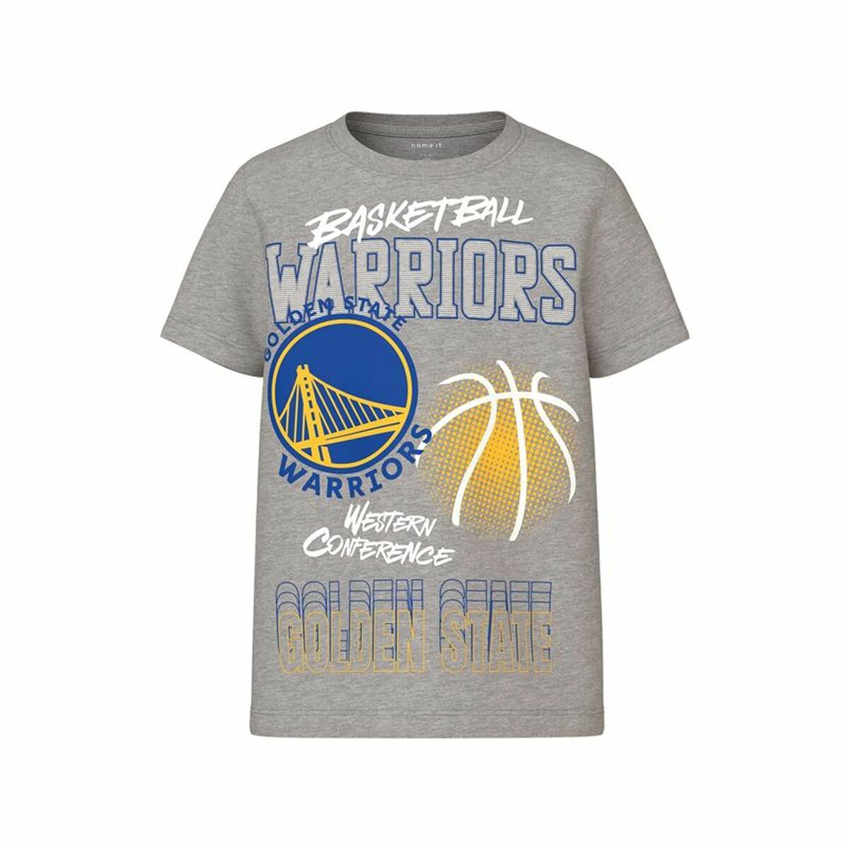 Child's Short Sleeve T-Shirt Name It mjyg Nba Box Ous Light grey-0