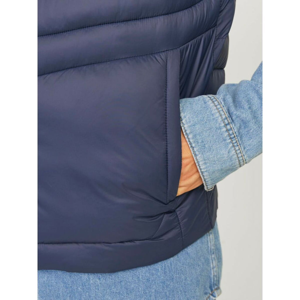Men's Quilted Gilet Jack & Jones JJESPRINT BODYWARMER COLLAR NOOS 12258457 Navy Blue-2