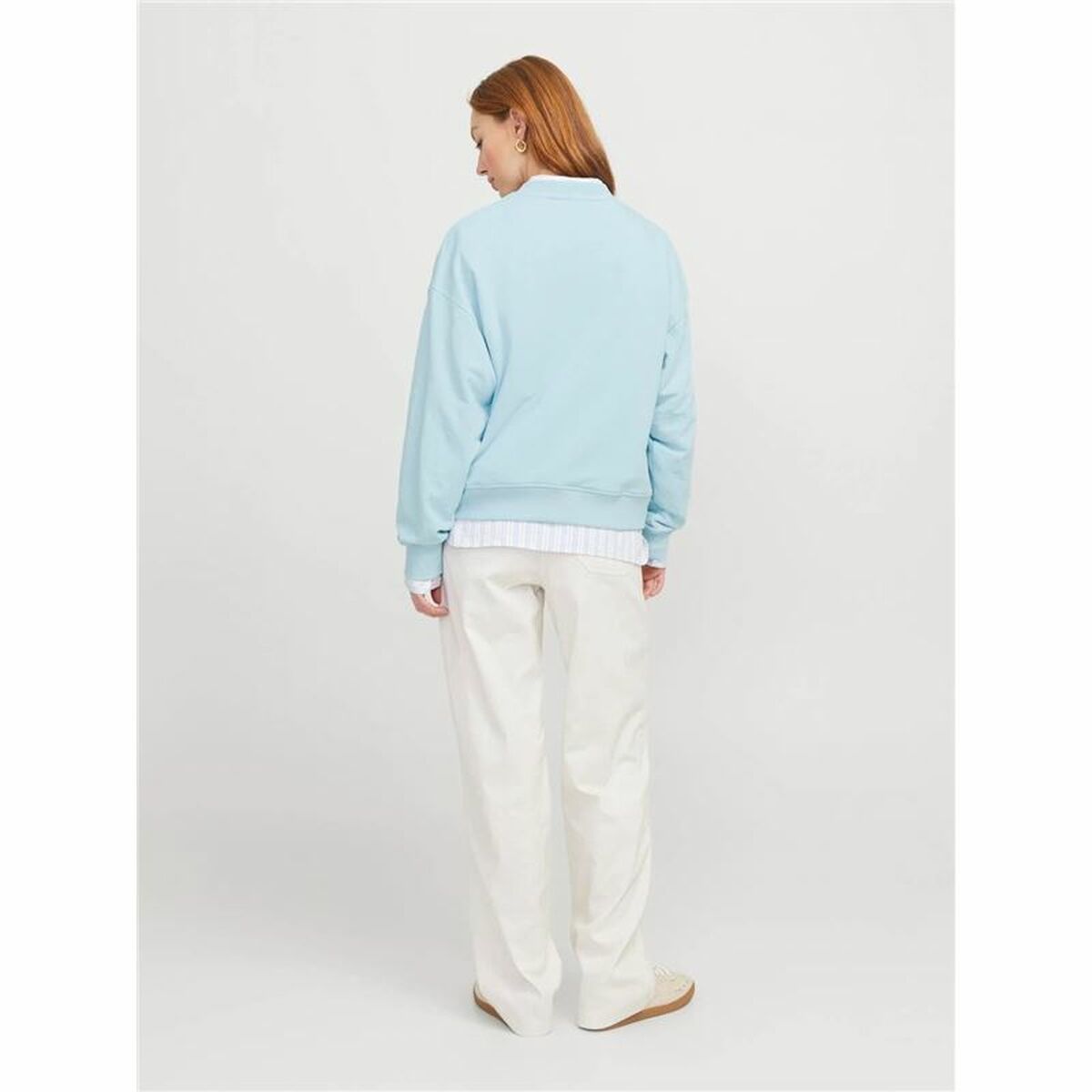 Women’s Sweatshirt without Hood Jack & Jones Jxalfa Rlx Lsw Light Blue-4