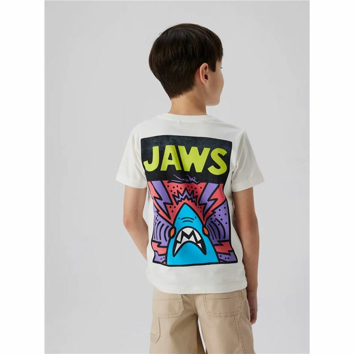 Child's Short Sleeve T-Shirt Name It Nkmmakai Jaws Nreg Box Sky-2