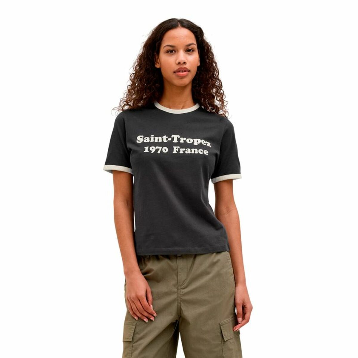 Women’s Short Sleeve T-Shirt Jack & Jones Jxperle Reg Fit Black-0