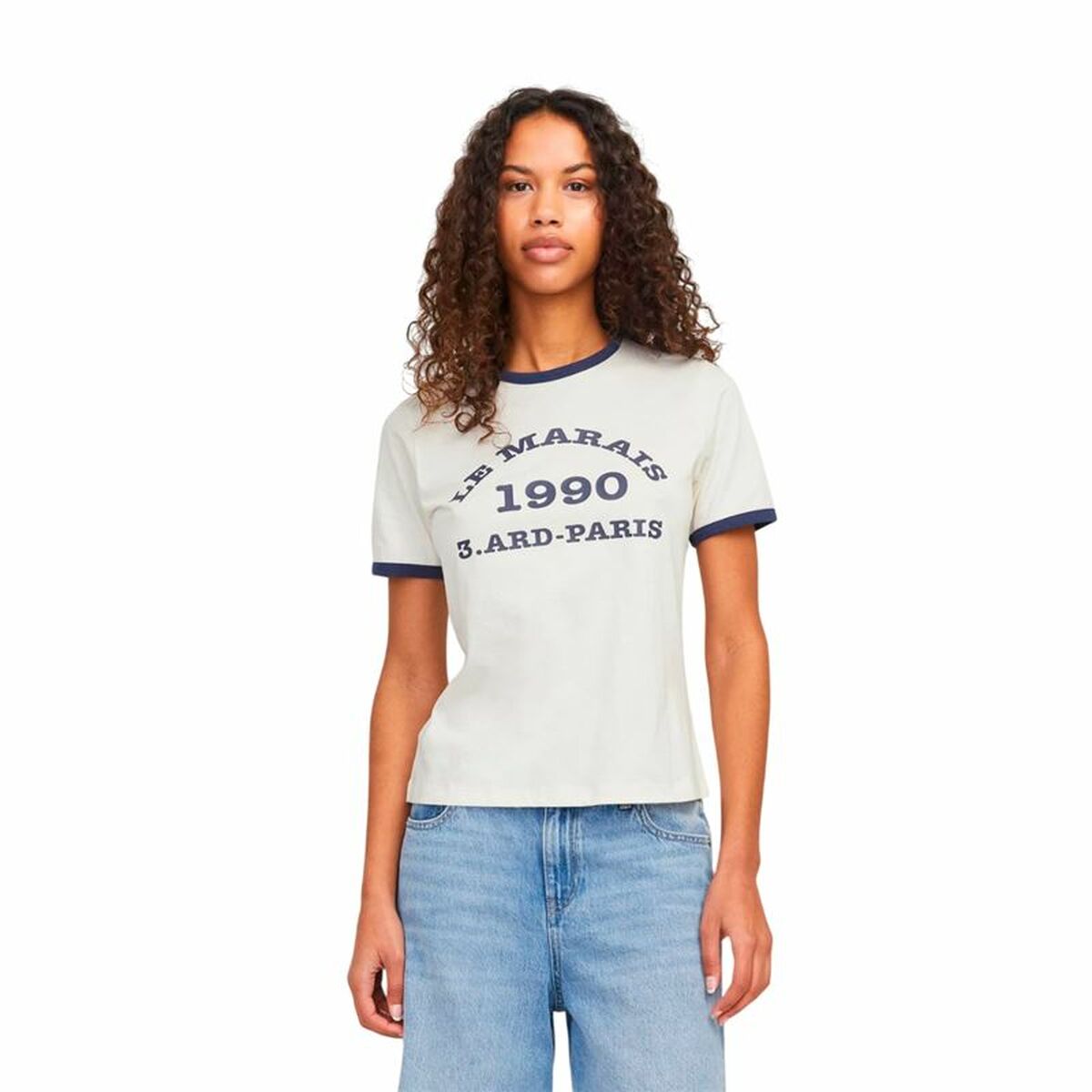 Women’s Short Sleeve T-Shirt Jack & Jones Jxperle Reg Fit White-0