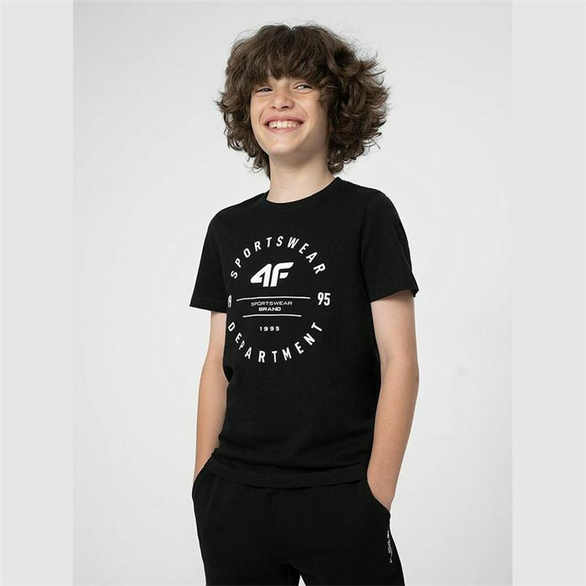 Children’s Short Sleeve T-Shirt 4F M294 Deep Black-1