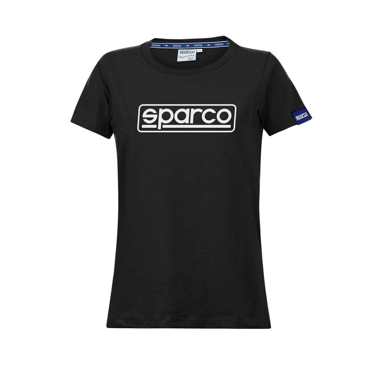 Women’s Short Sleeve T-Shirt Sparco LADY FRAME Black (S)-0