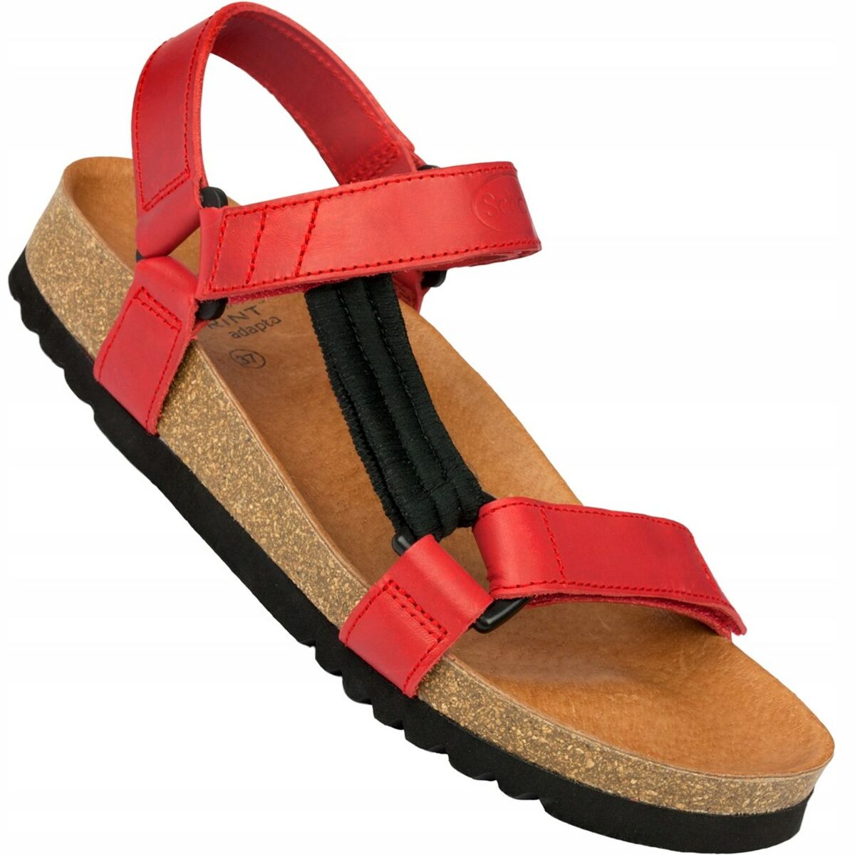 Women's sandals Mobilex PRS001CZERWONY43 Black Red-1