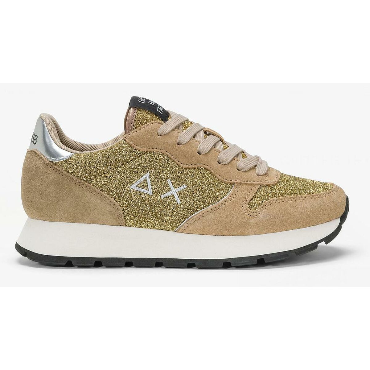 Women's casual trainers SUN68 ALLY GLITTER TEXTILE Z44204 Brown-3