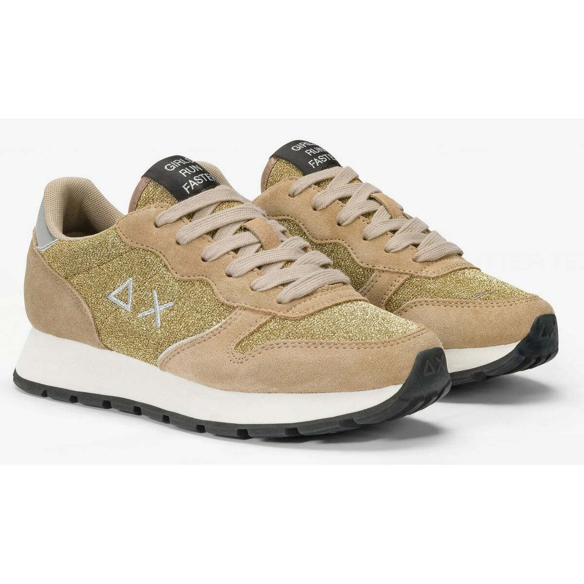 Women's casual trainers SUN68 ALLY GLITTER TEXTILE Z44204 Brown-2
