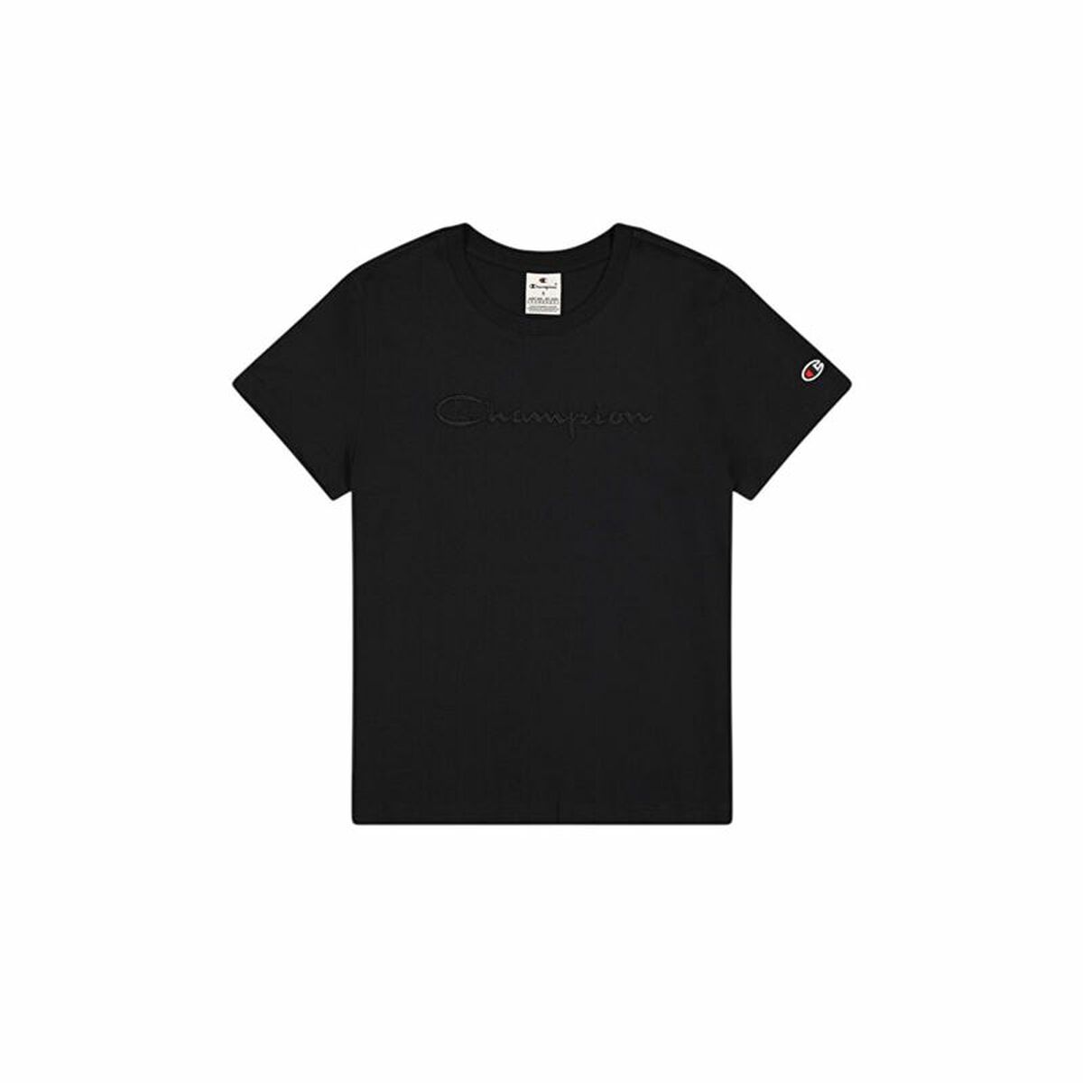 Women’s Short Sleeve T-Shirt Champion Champion Crewneck Black-0