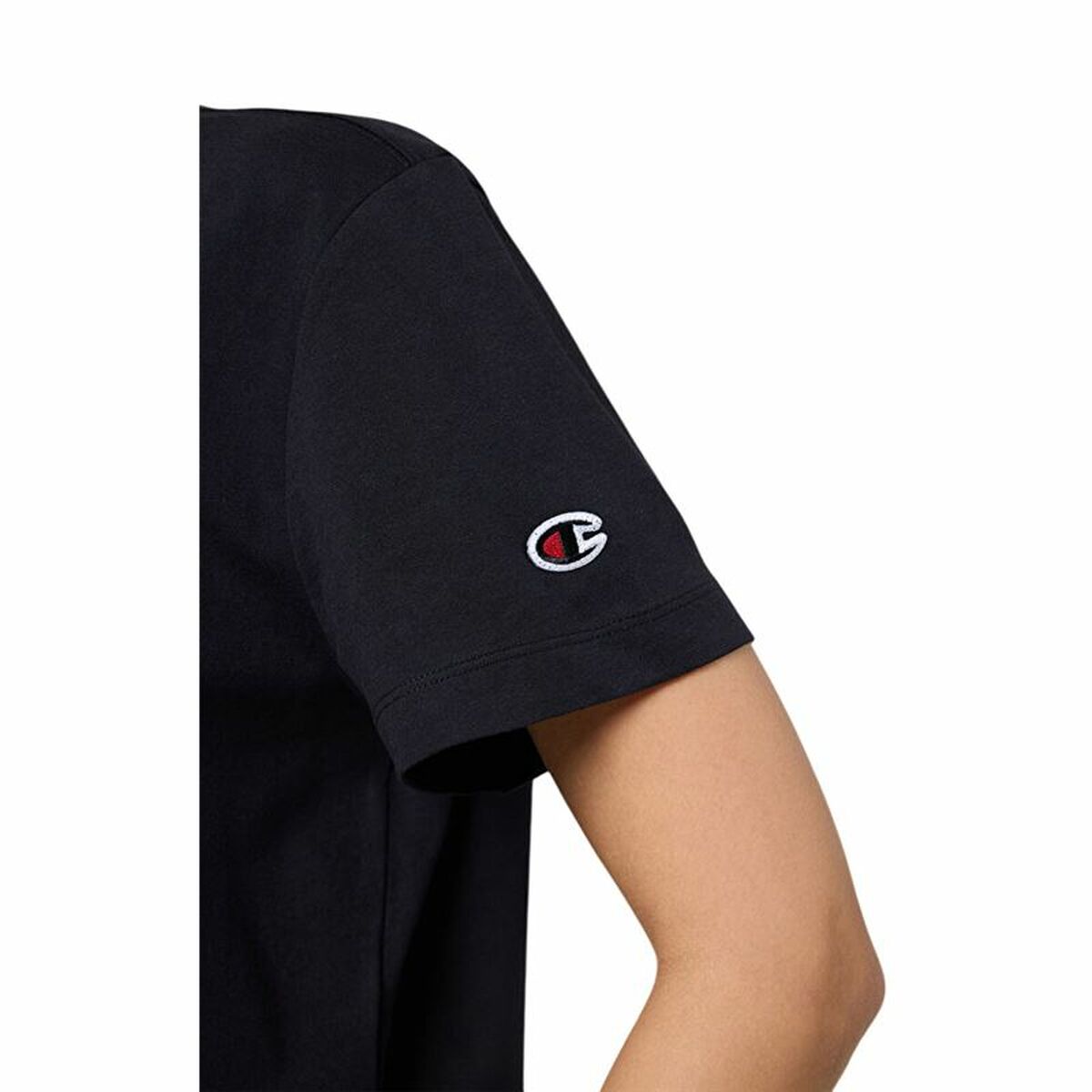 Women’s Short Sleeve T-Shirt Champion Champion Crewneck Black-2
