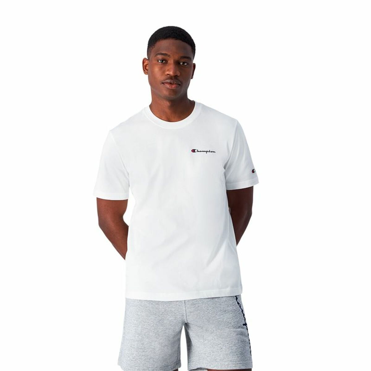 Men’s Short Sleeve T-Shirt Champion Crewneck White-3