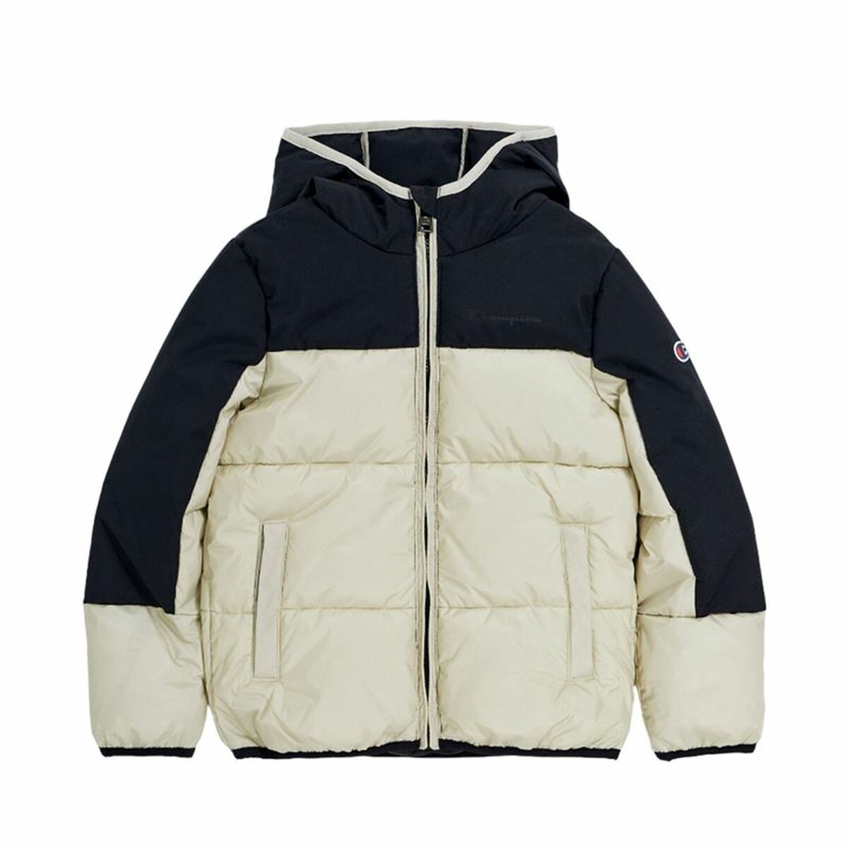 Men's Sports Jacket Champion Hooded Beige-0
