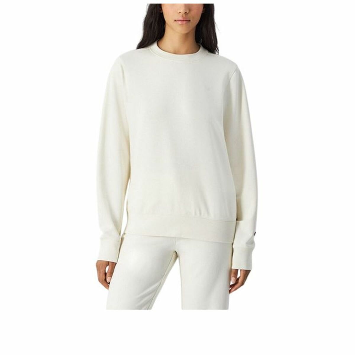 Women’s Sweatshirt without Hood Champion Champion Crewneck White-0
