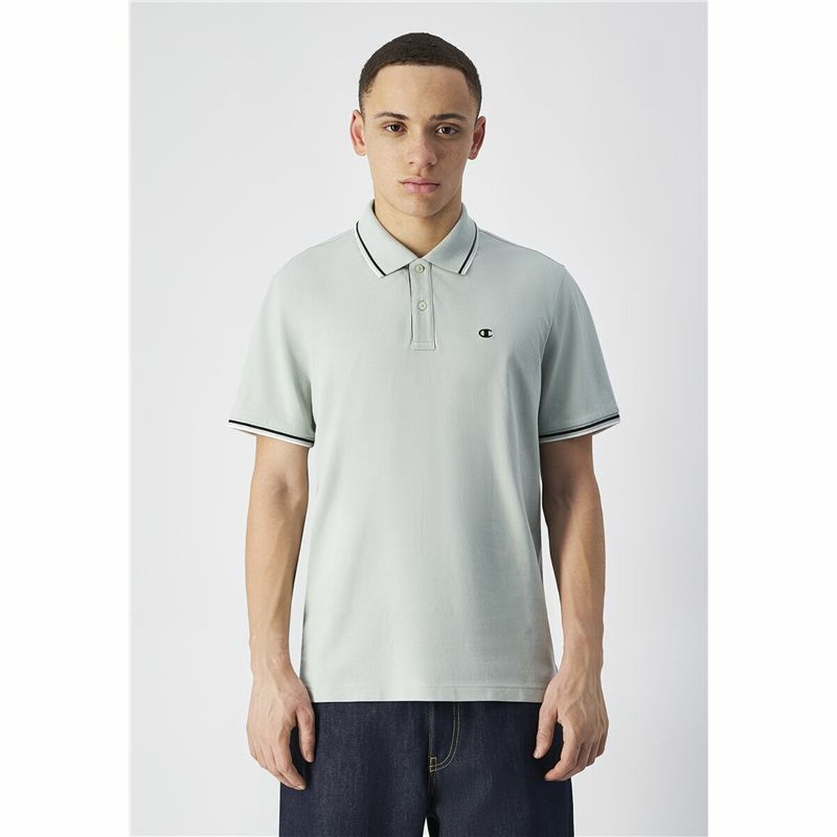 Men’s Short Sleeve Polo Shirt Champion White-4