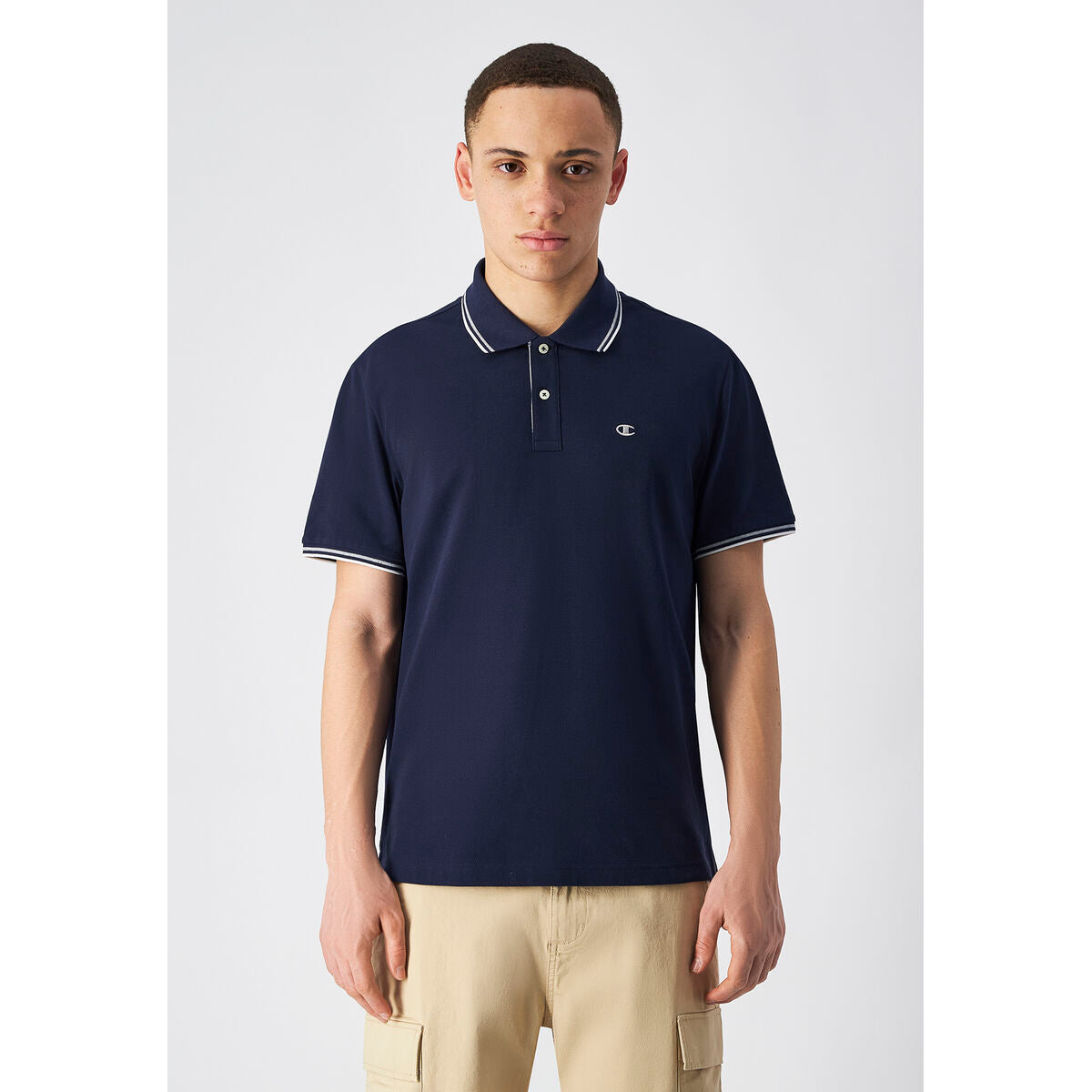 Men’s Short Sleeve Polo Shirt Champion CHAMPION POLO 220897 NNY Navy Blue-2