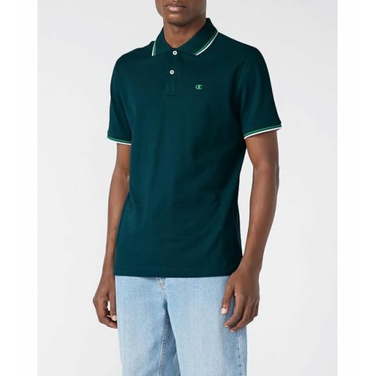 Men’s Short Sleeve Polo Shirt Champion CHAMPION POLO 220897 EMA Green-3