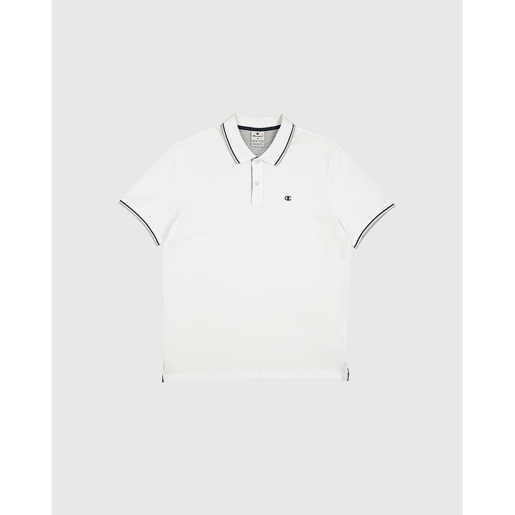 Men’s Short Sleeve Polo Shirt Champion CHAMPION POLO 220897 White-3