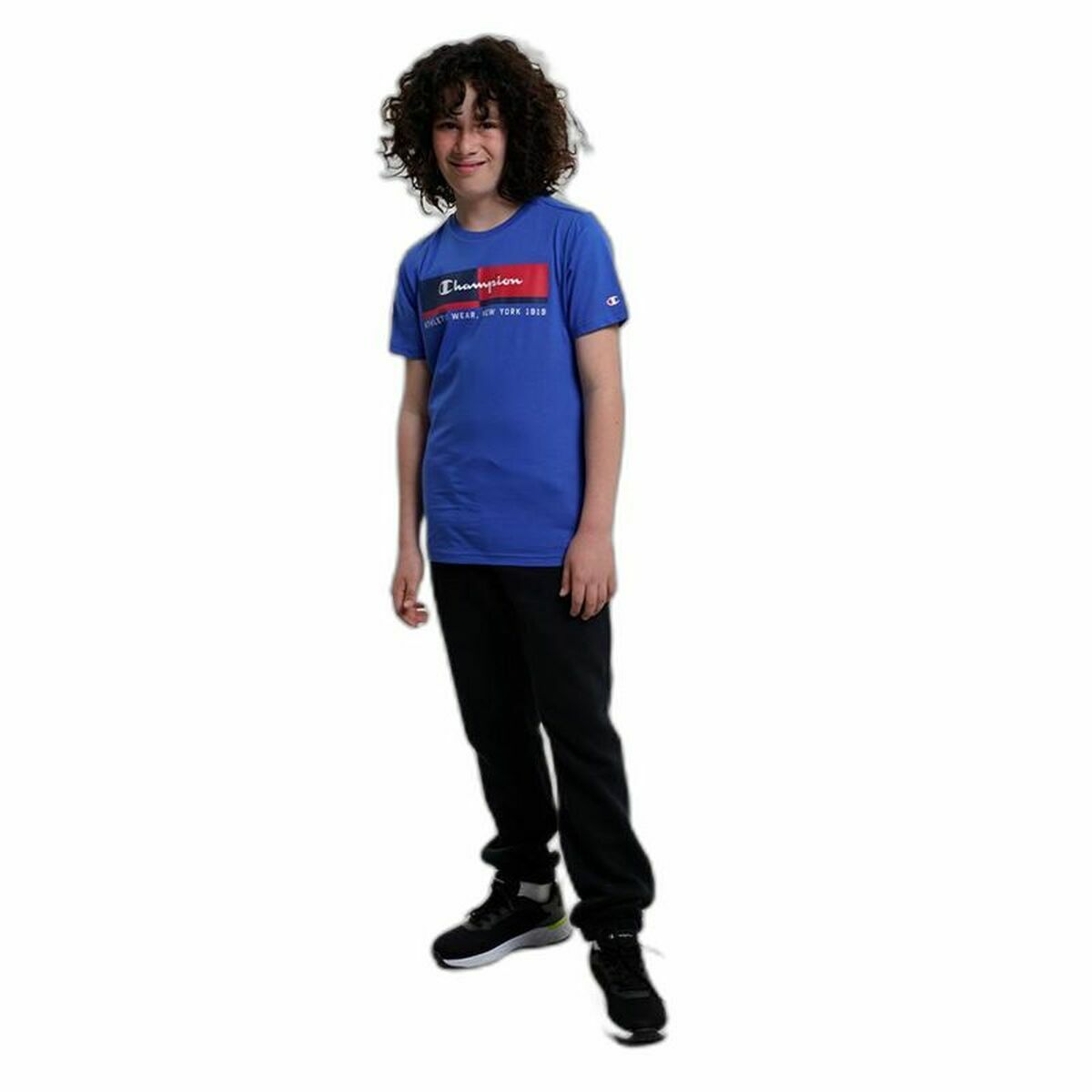 Children’s Short Sleeve T-Shirt Champion Crewneck  Blue-16