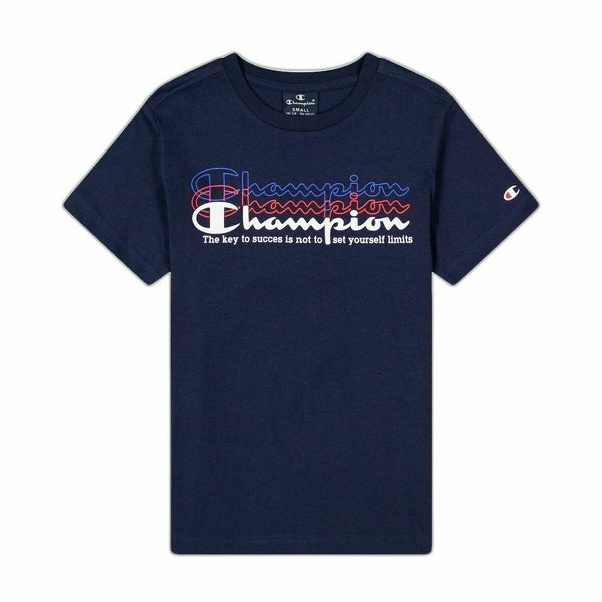 Children’s Short Sleeve T-Shirt Champion Crewneck  Blue-9