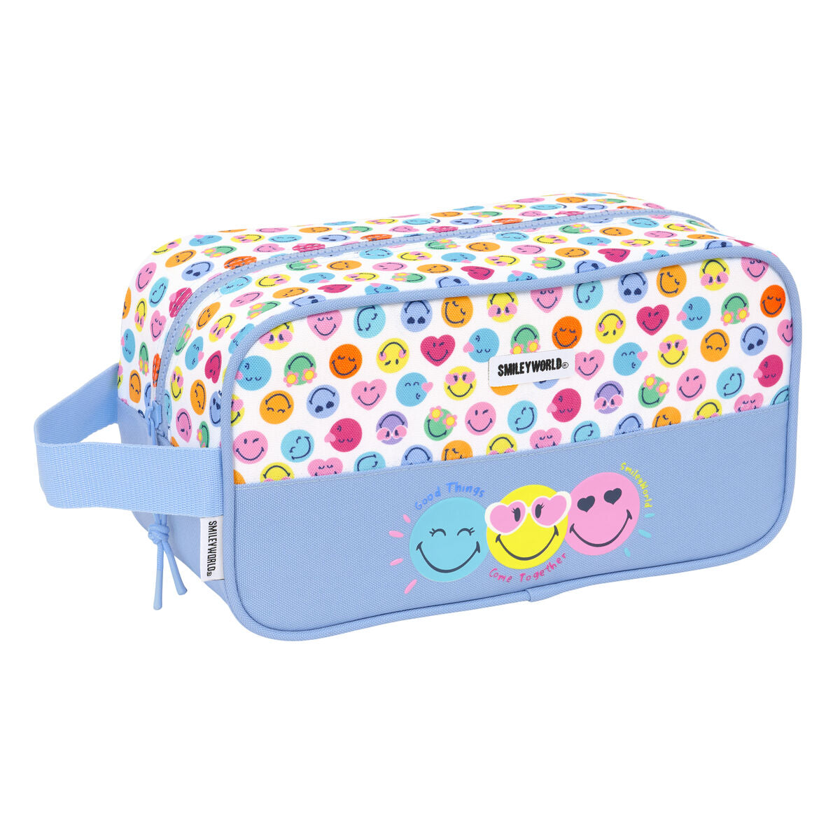 Travel Slipper Holder Smiley Joyful Multicolour Light Blue 29 x 15 x 14 cm-0