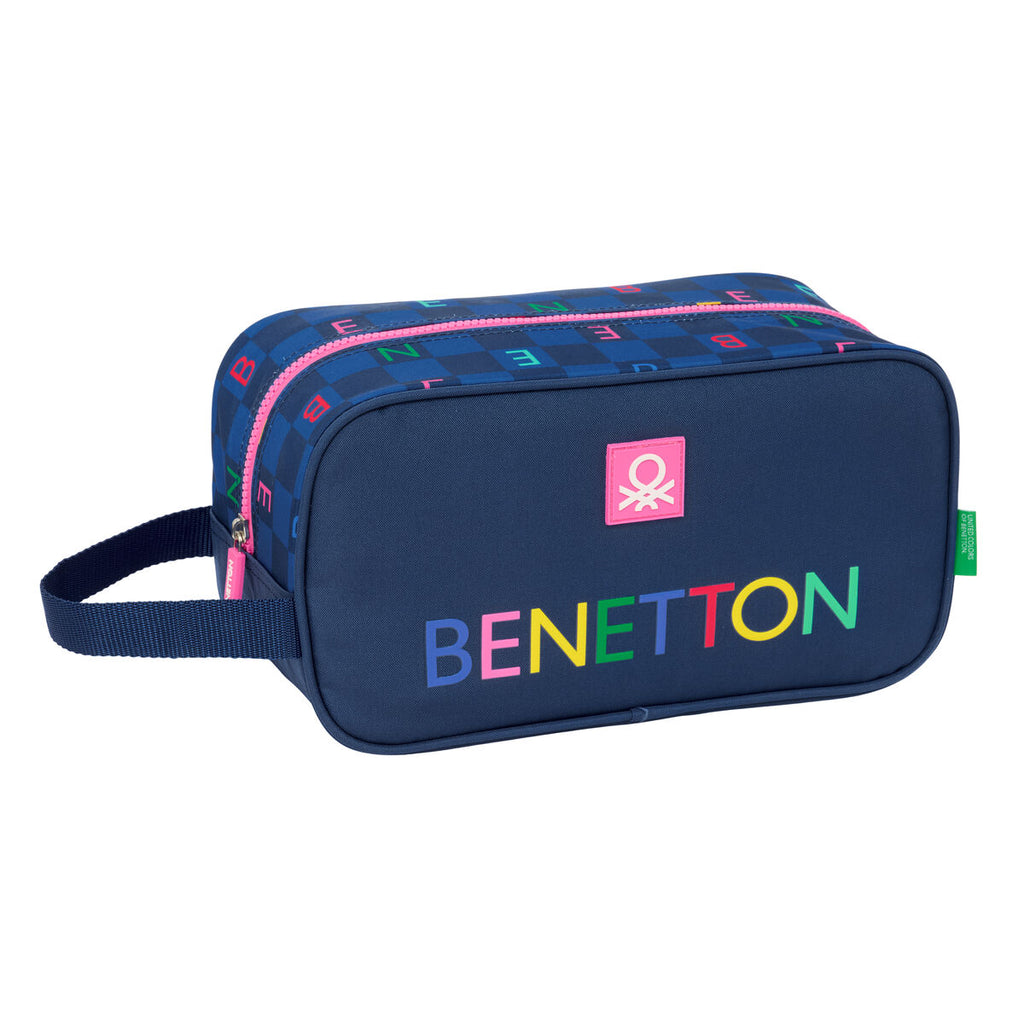 Travel Slipper Holder Benetton Damero Navy Blue 29 x 15 x 14 cm-0