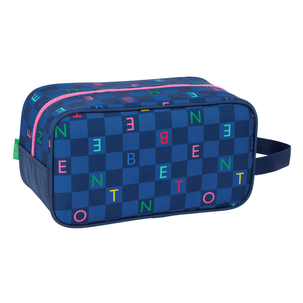 Travel Slipper Holder Benetton Damero Navy Blue 29 x 15 x 14 cm-1