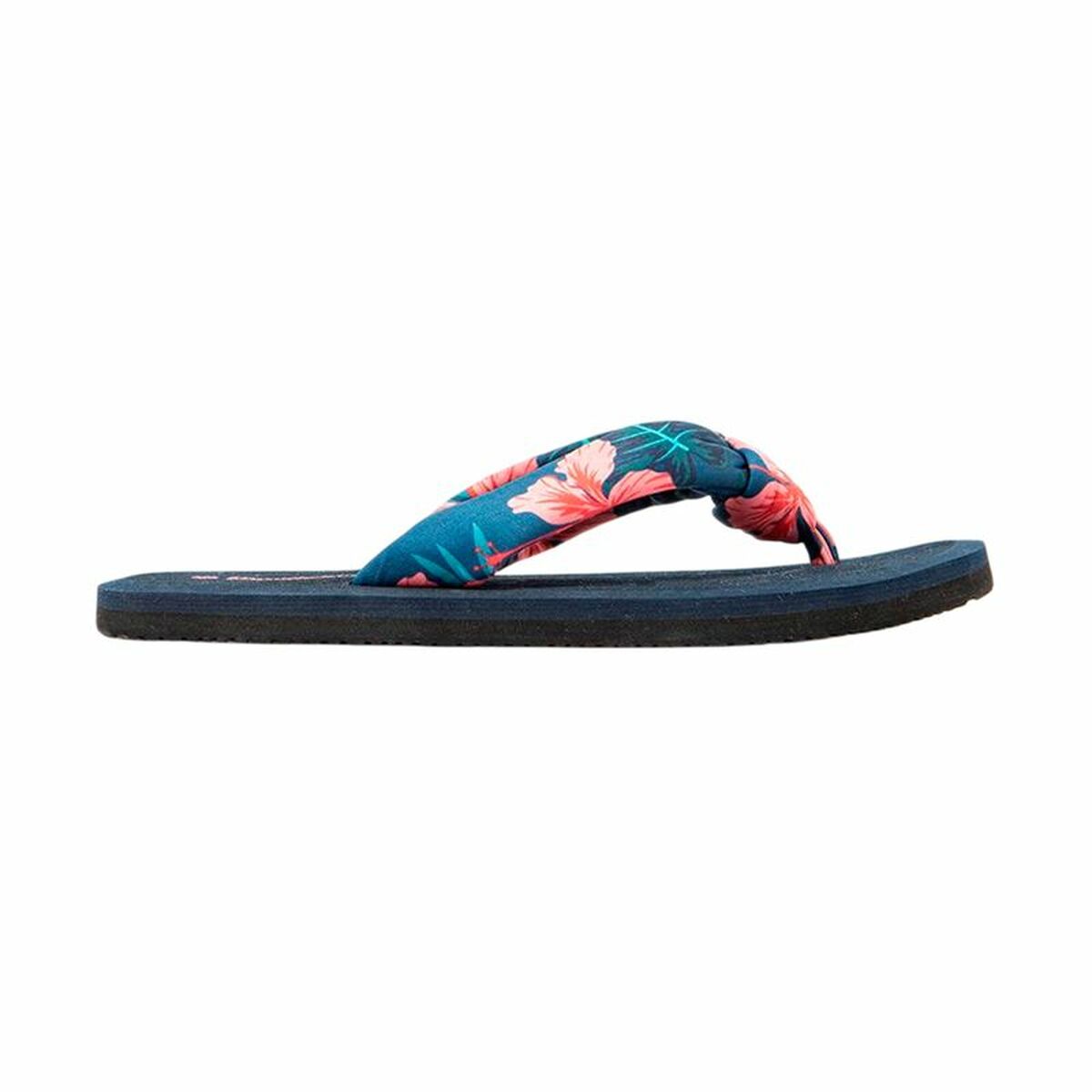 Women's Flip Flops Brasileras Hibiscus Nudo Fuchsia Black-3