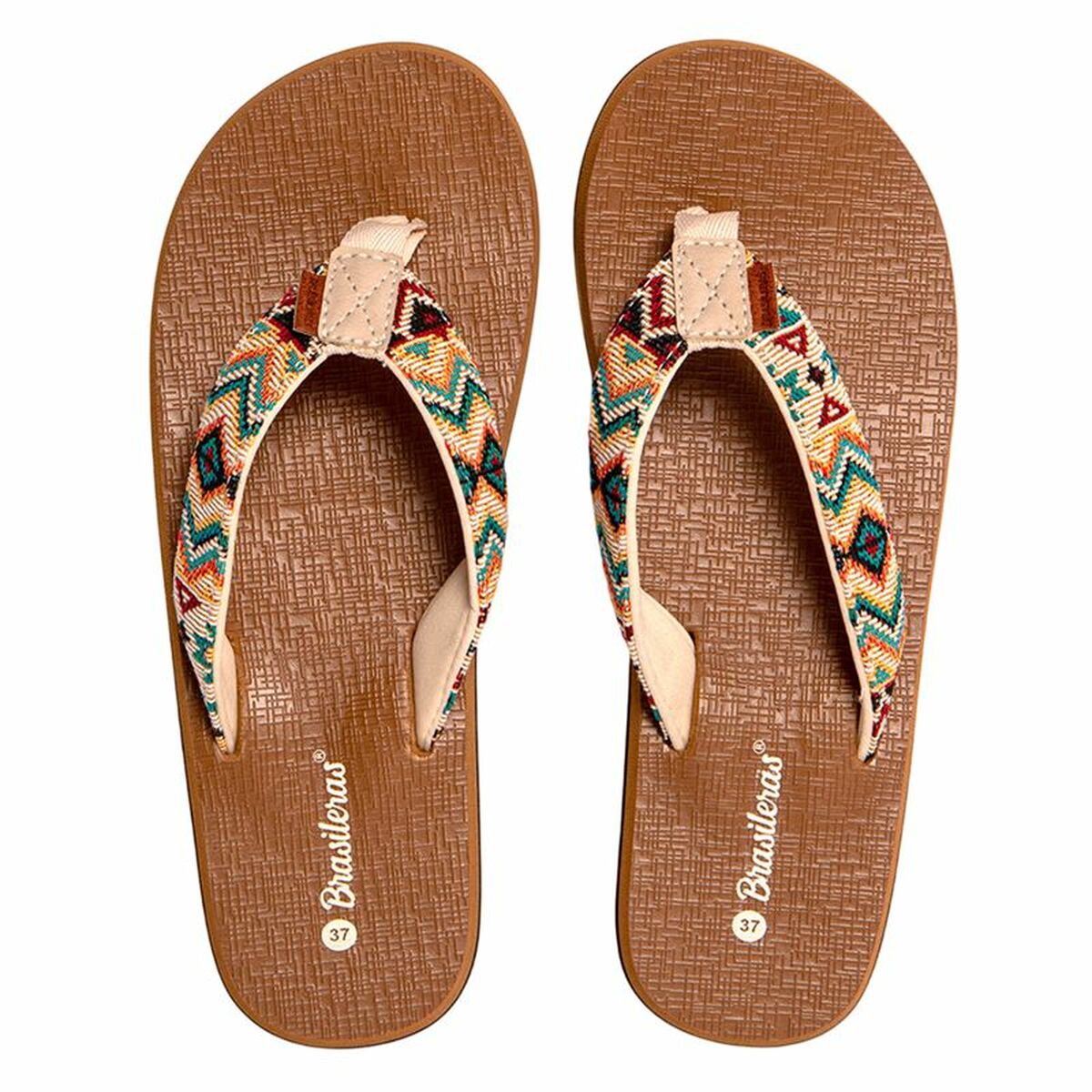 Women's Flip Flops Brasileras Inca Brown-0