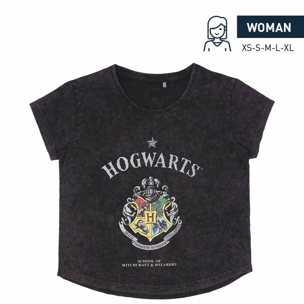 Women’s Short Sleeve T-Shirt Harry Potter Grey Dark grey-0