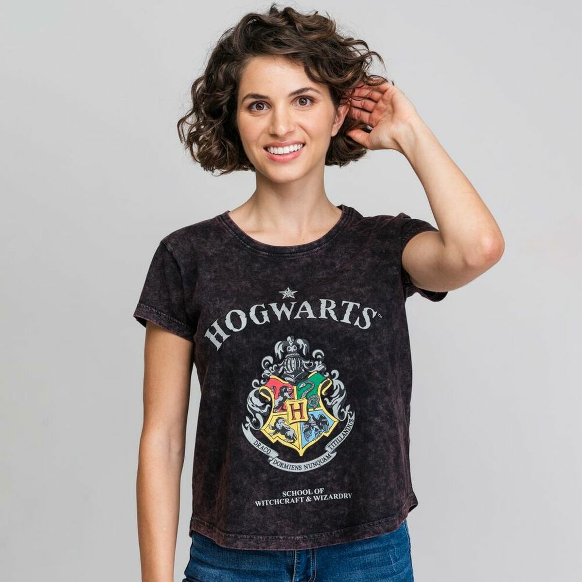 Women’s Short Sleeve T-Shirt Harry Potter Grey Dark grey-2