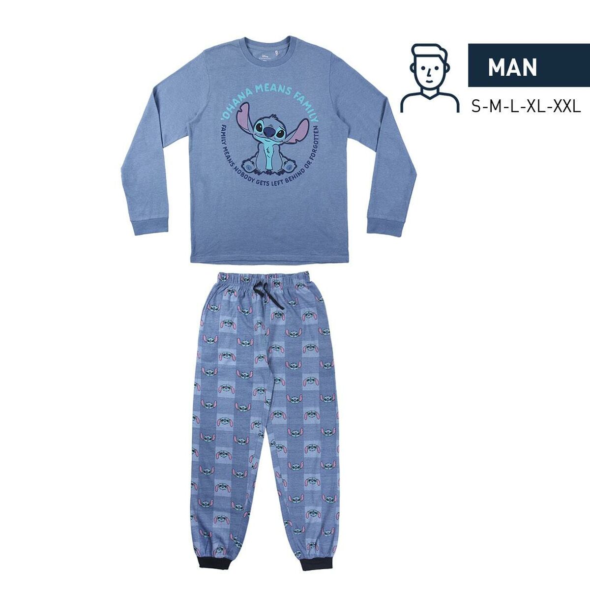 Pyjama Stitch Men Blue (Adults)-4